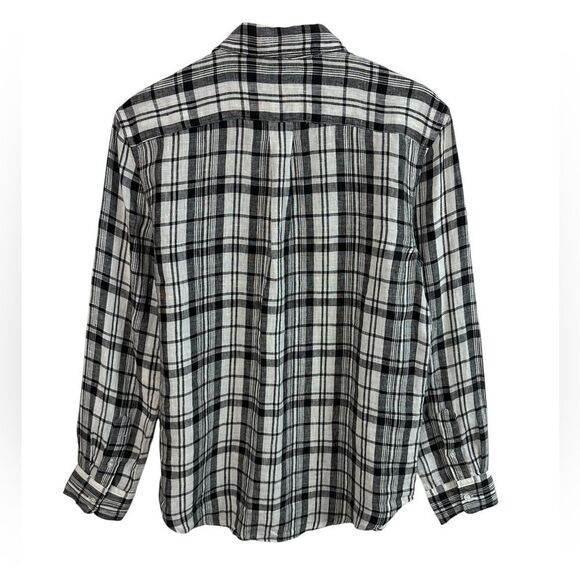 Polo Ralph Lauren Relaxed Fit Plaid 100% Linen Button Down Shirt Women’s Medium - Picture 3 of 7